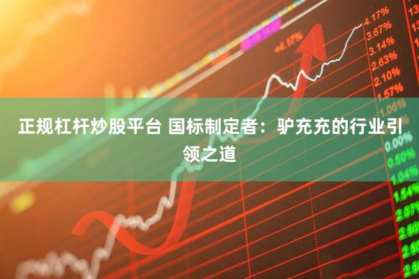 正规杠杆炒股平台 国标制定者：驴充充的行业引领之道