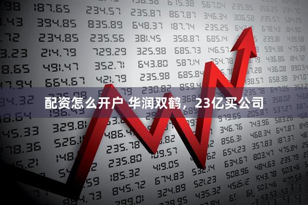 配资怎么开户 华润双鹤，23亿买公司